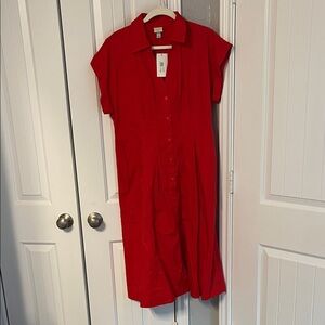 a new day Vibrant Red Midi Dress